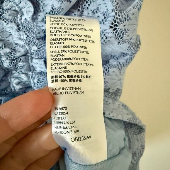 Urban Outfitters Ruched Lace Bodycon Midi Dress in Periwinkle and Black - Size S - Picture 6 of 6